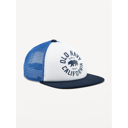Oldnavy Logo-Graphic Flat-Brim Trucker Hat for Boys Hot Deal