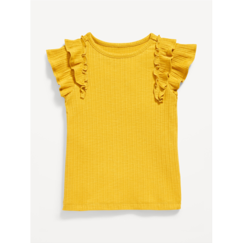Oldnavy Flutter-Sleeve Rib-Knit Top for Toddler Girls