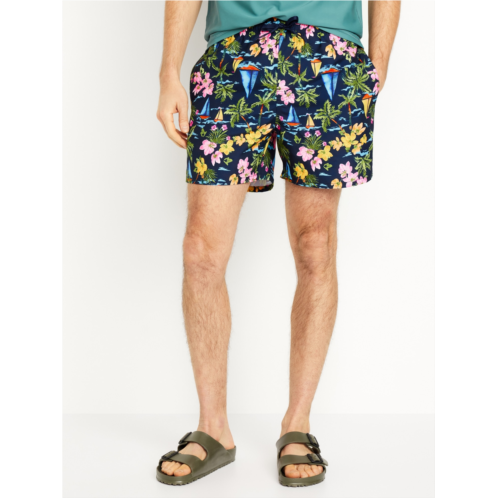 Oldnavy Printed Swim Trunks -- 5-inch inseam