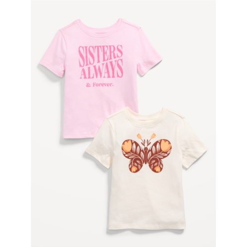 Oldnavy Short-Sleeve Graphic T-Shirt 2-Pack for Toddler Girls Hot Deal