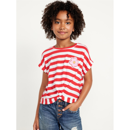 Oldnavy Printed Short-Sleeve Twist-Front T-Shirt for Girls