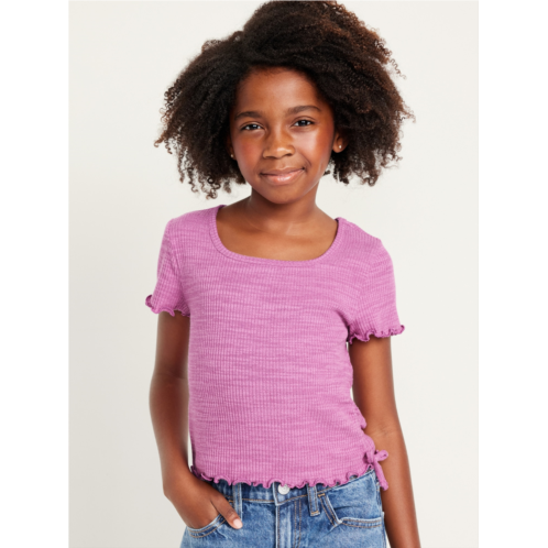 Oldnavy Short-Sleeve Textured Knit Side-Ruched Top for Girls