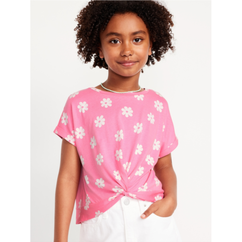 Oldnavy Printed Short-Sleeve Twist-Front T-Shirt for Girls