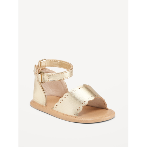Oldnavy Metallic Faux-Leather Scallop-Trim Sandals for Baby
