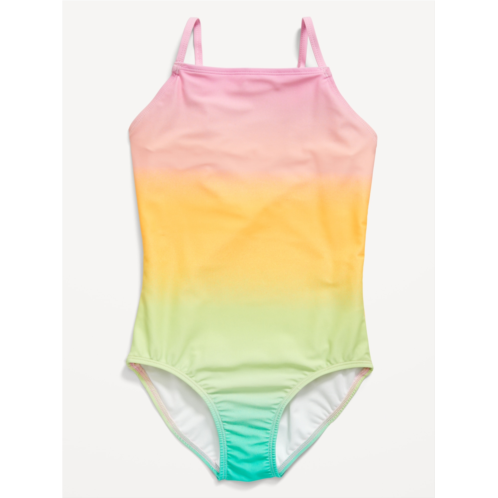 Oldnavy Printed Back-Cutout One-Piece Swimsuit for Girls