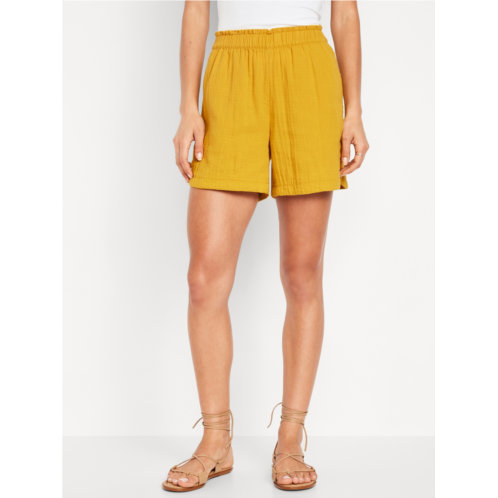 Oldnavy High-Waisted Crinkle Gauze Shorts -- 5-inch inseam Hot Deal