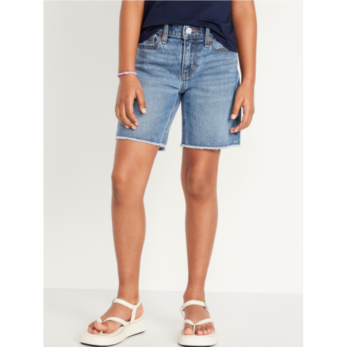 Oldnavy High-Waisted Frayed-Hem Jean Bermuda Shorts for Girls Hot Deal