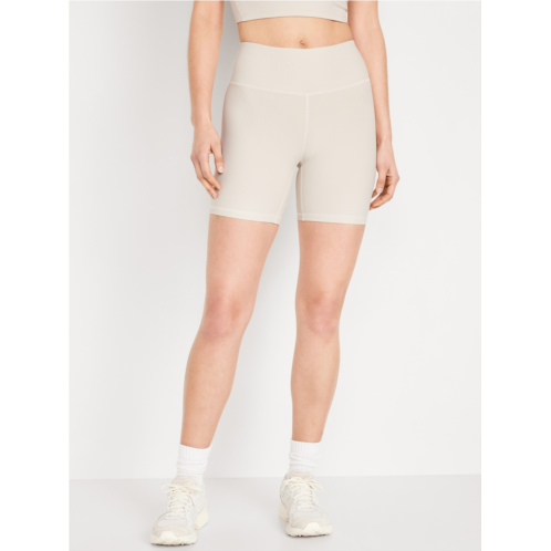 Oldnavy High-Waisted PowerSoft Ribbed Biker Shorts -- 6-inch inseam