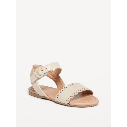 Oldnavy Faux-Leather Scallop-Trim Sandals for Toddler Girls