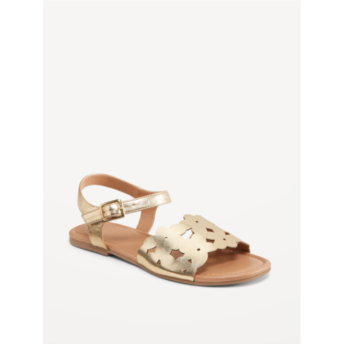 Oldnavy Faux-Leather Floral Cutout Strap Sandals for Girls Hot Deal