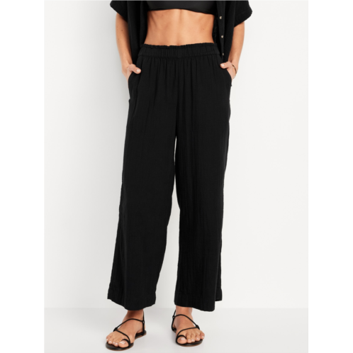 Oldnavy High-Waisted Crinkle Gauze Pull-On Ankle Pants