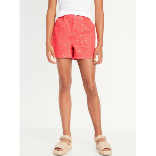 Oldnavy Printed Elasticized High-Waisted Utility Jean Shorts for Girls