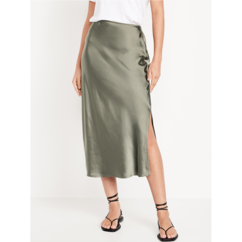 Oldnavy High-Waisted Satin Midi Slip Skirt Hot Deal