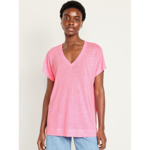 Oldnavy Oversized Linen-Blend Tunic T-Shirt Hot Deal