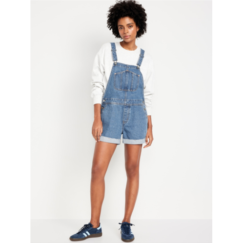 Oldnavy Slouchy Jean Cut-Off Overalls -- 3.5-inch inseam