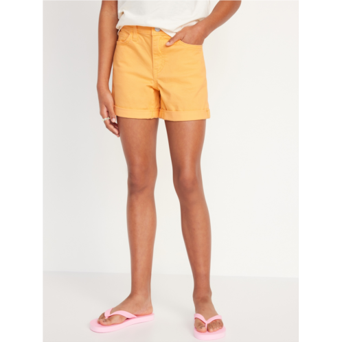 Oldnavy High-Waisted Double-Rolled-Cuff Midi Shorts for Girls