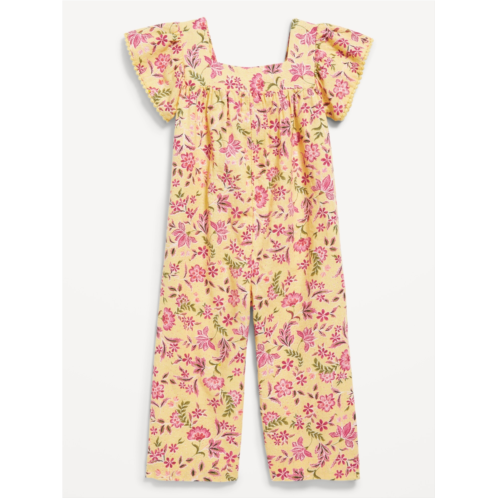 Oldnavy Printed Linen-Blend Wide-Leg Jumpsuit for Toddler Girls Hot Deal