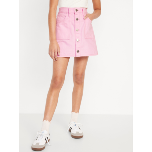 Oldnavy High-Waisted Button-Front Jean Skirt for Girls