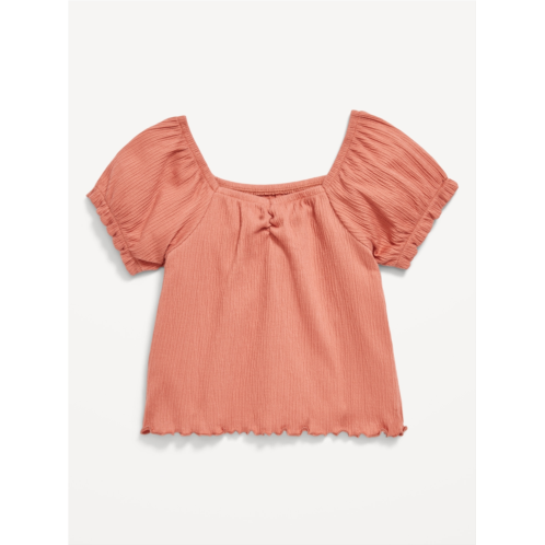 Oldnavy Puff-Sleeve Textured Sweetheart-Neck Top for Girls Hot Deal