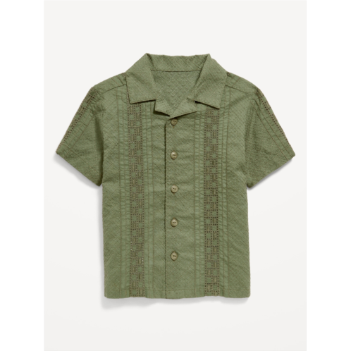 Oldnavy Short-Sleeve Textured Camp Shirt for Toddler Boys Hot Deal