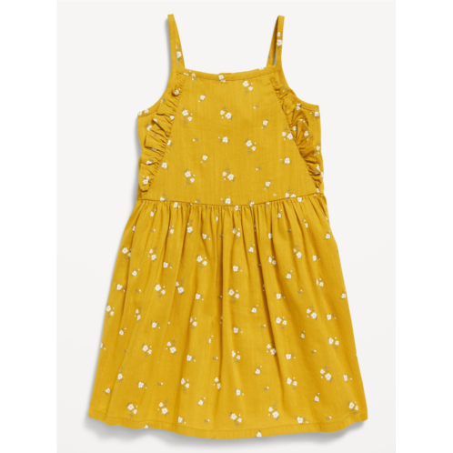 Oldnavy Printed Sleeveless Ruffle-Trim Dress for Toddler Girls Hot Deal