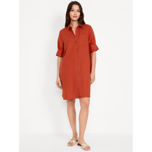 Oldnavy Linen-Blend Shirt Dress Hot Deal