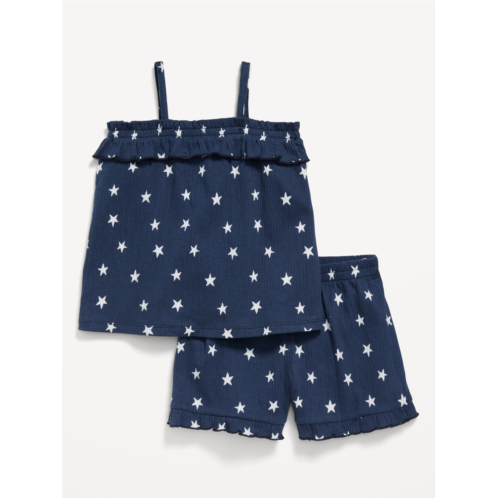 Oldnavy Sleeveless Ruffle Top and Shorts Set for Toddler Girls Hot Deal