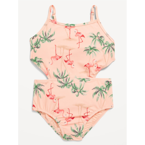 Oldnavy Printed Side-Cutout One-Piece Swimsuit for Girls