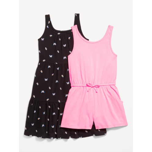 Oldnavy Sleeveless Tiered Dress and Romper 2-Pack for Girls Hot Deal