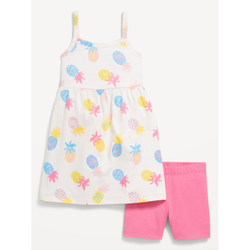 Oldnavy Printed Cami Dress and Biker Shorts Set for Toddler Girls