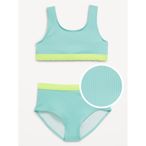 Oldnavy Ribbed Color-Block Bikini Swim Set for Girls