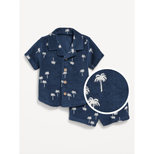 Oldnavy Printed Loop-Terry Shirt and Shorts Set for Baby Hot Deal