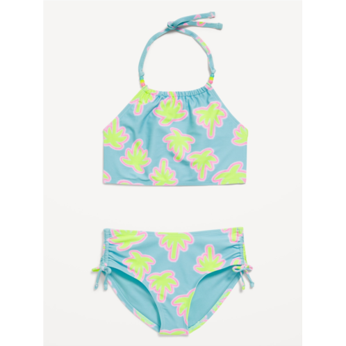 Oldnavy Printed Beaded Halter Bikini Swim Set for Girls Hot Deal