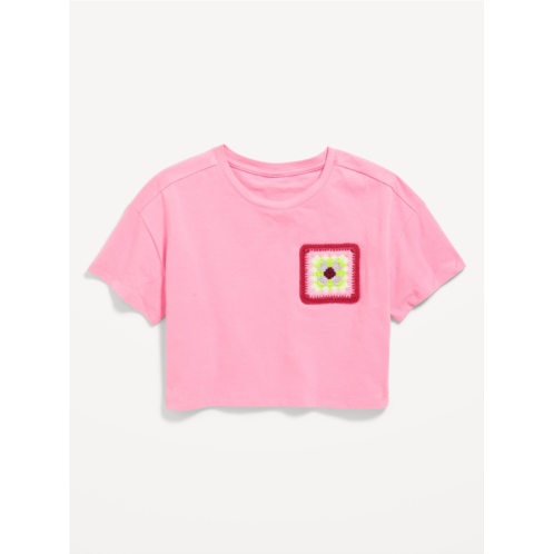 Oldnavy Oversized Embroidered Graphic T-Shirt for Girls Hot Deal