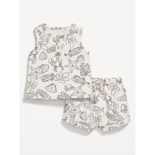 Oldnavy Unisex Double-Weave Tank Top and Shorts Set for Baby Hot Deal