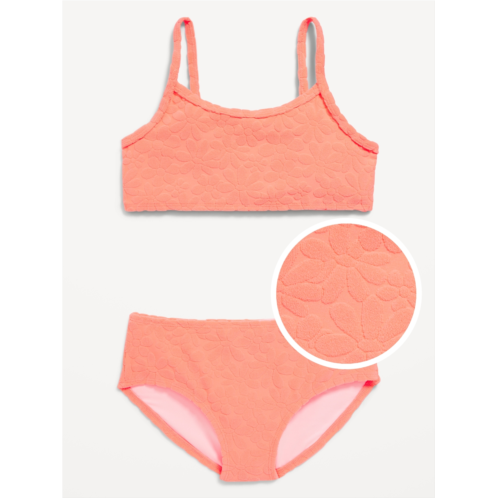 Oldnavy Textured Floral-Terry Bikini Swim Set for Girls
