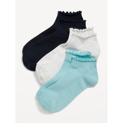 Oldnavy Ruffle Ankle Quarter Crew Sock 3-Pack