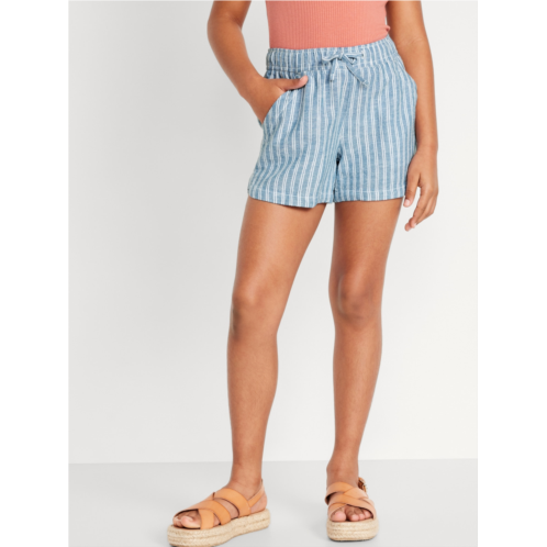 Oldnavy Striped Linen-Blend Drawstring Shorts for Girls