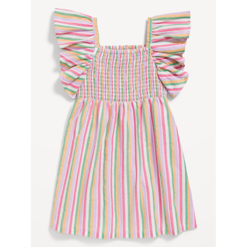 Oldnavy Textured Ruffle Short-Sleeve Smocked Dress for Toddler Girls Hot Deal