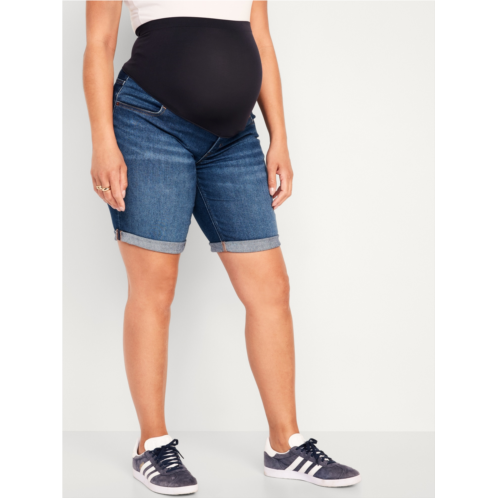Oldnavy Maternity Full-Panel OG Straight Jean Shorts -- 9-inch inseam Hot Deal