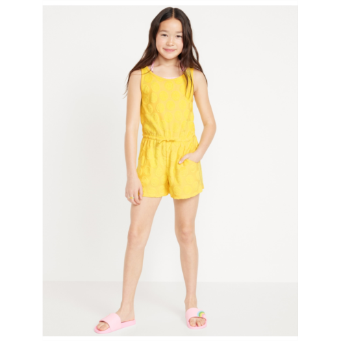 Oldnavy Sleeveless Terry Cinched-Waist Romper for Girls
