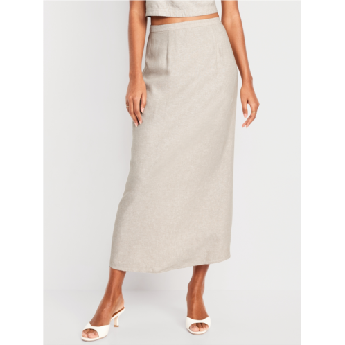 Oldnavy High-Waisted Linen-Blend Maxi Skirt