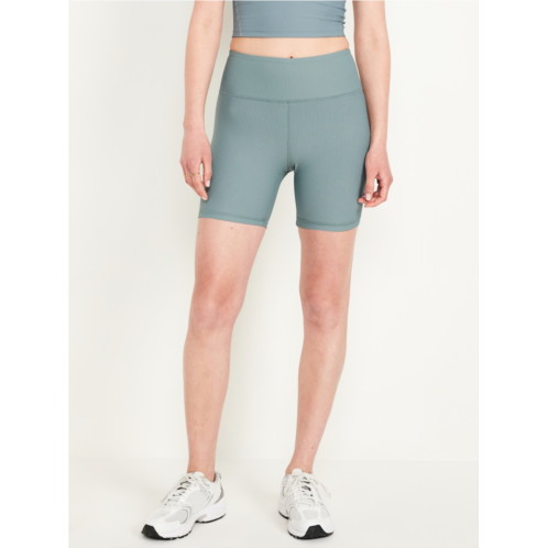 Oldnavy High-Waisted PowerSoft Ribbed Biker Shorts -- 6-inch inseam
