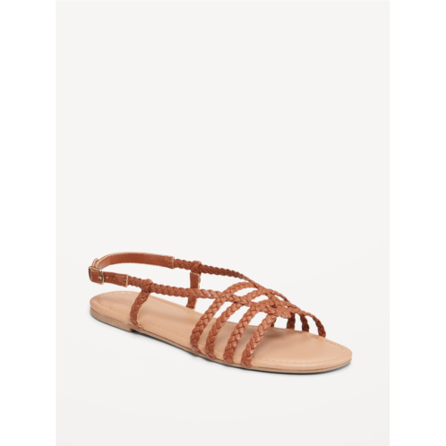 Oldnavy Faux-Leather Braided Flat Sandals