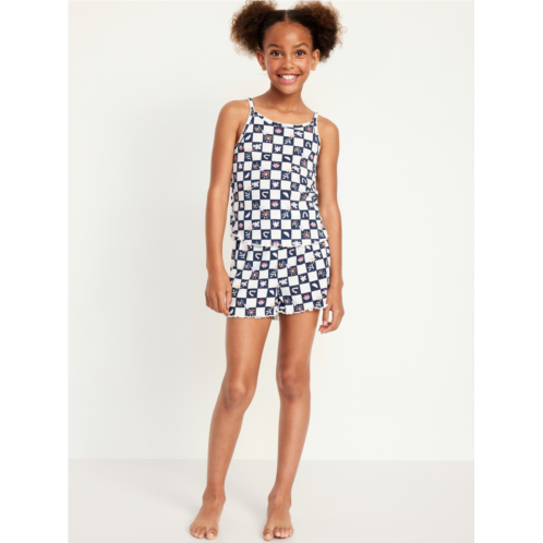 Oldnavy Printed Rib-Knit Pajama Tank and Shorts Set for Girls Hot Deal