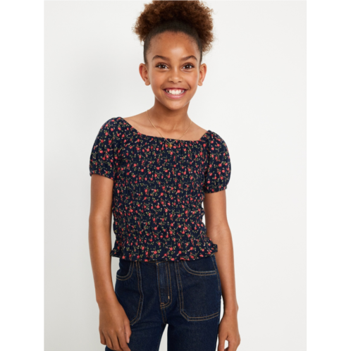 Oldnavy Puff-Sleeve Smocked Top for Girls
