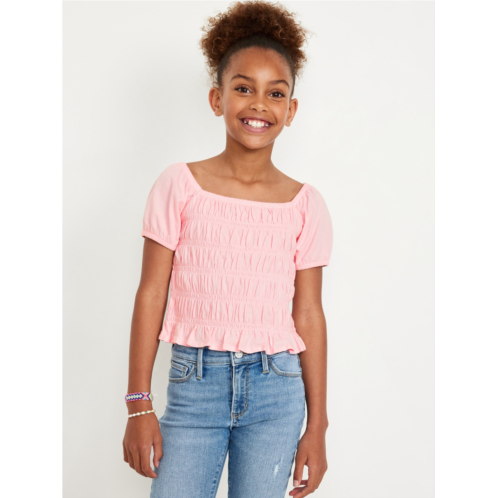 Oldnavy Puff-Sleeve Smocked Top for Girls