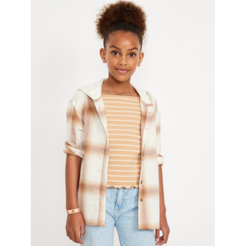 Oldnavy Long-Sleeve Hooded Flannel Shirt for Girls