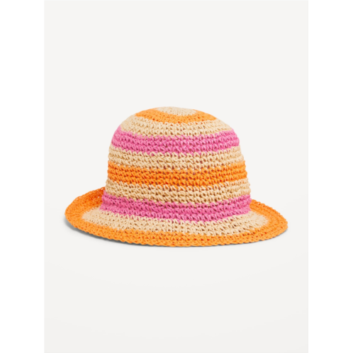 Oldnavy Crochet Bucket Straw Hat for Girls