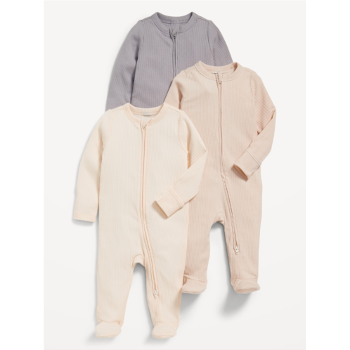 Oldnavy 2-Way-Zip Sleep & Play Footed One-Piece 3-Pack for Baby